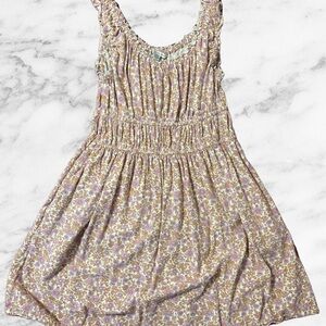 American Eagle Outfitters Kids Floral Dress in Purple and Cream